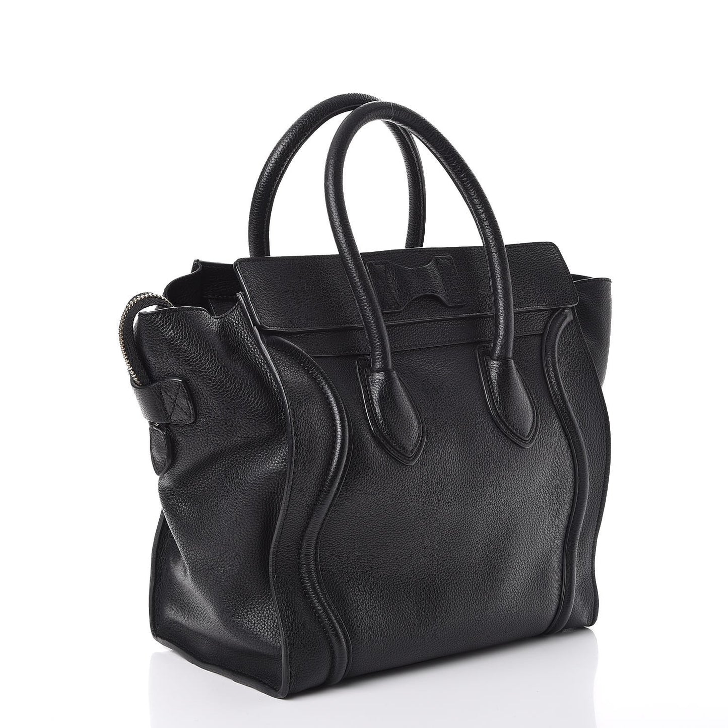Drummed Calfskin Mini Luggage Black