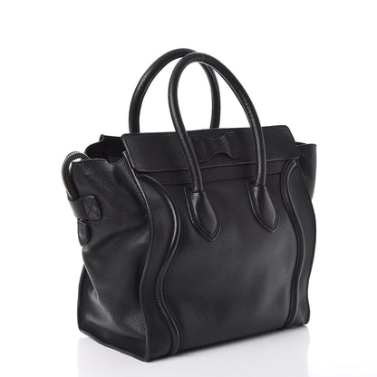 Celine Drummed Calfskin Mini Luggage Black 3 of 11