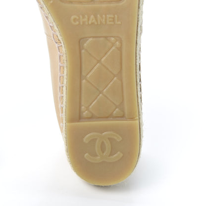 Chanel Lambskin CC Espadrilles 36 Beige Black 11 of 12