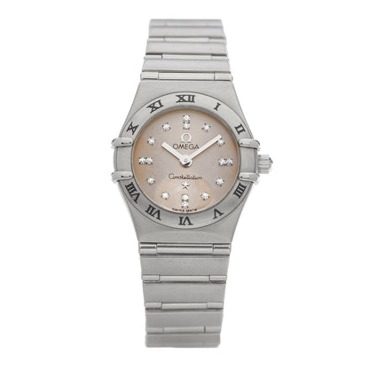 Omega Stainless Steel Diamond 23mm Constellation Quartz Watch Pink 1564.66 1 of 6