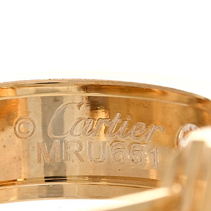 Cartier 18K Yellow Gold 2 Diamond 5.5mm LOVE Hoop Earrings 4 of 5