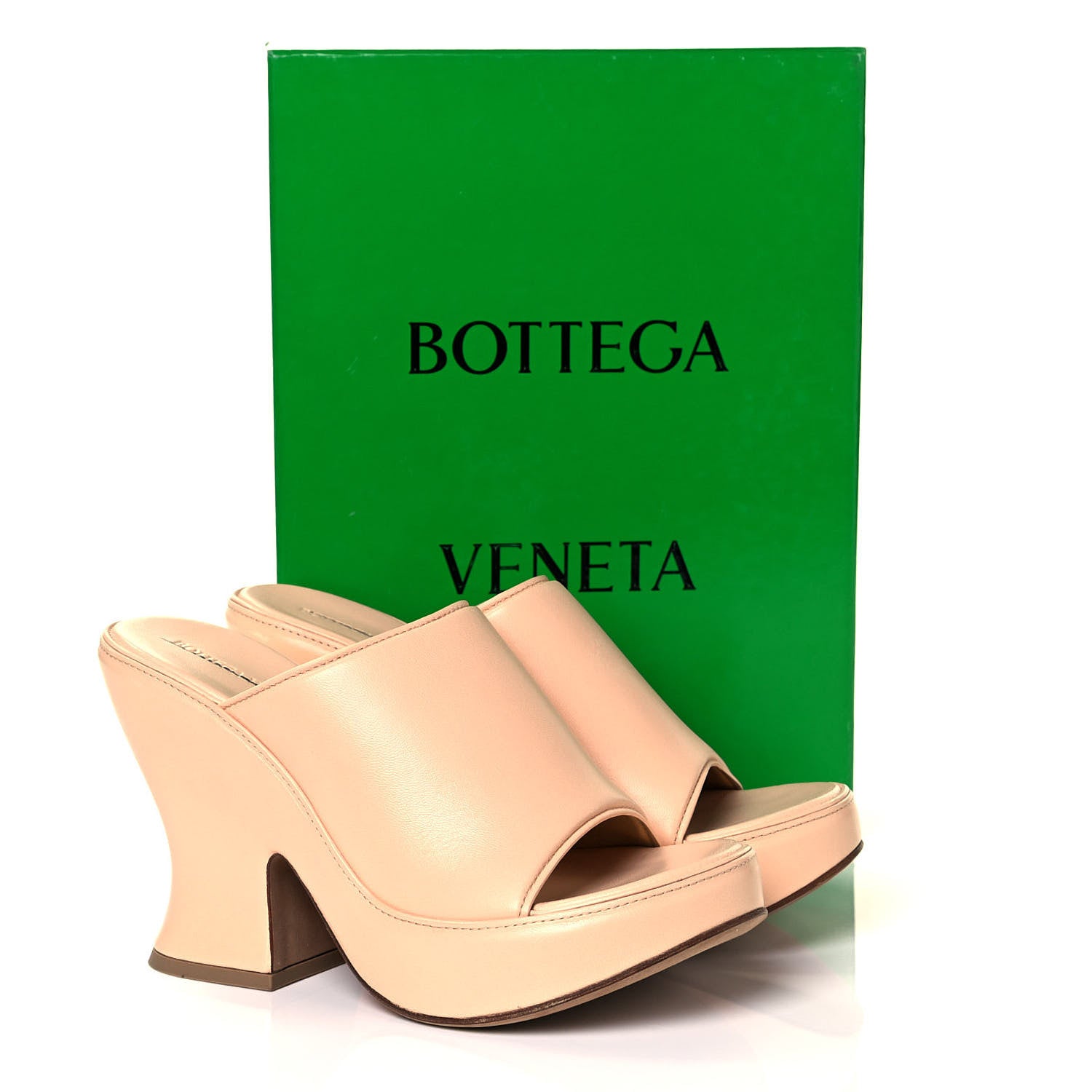 Bottega Veneta Nappa Slide Platform 115 Wedge Sandals 38 Macaroon 10 of 10
