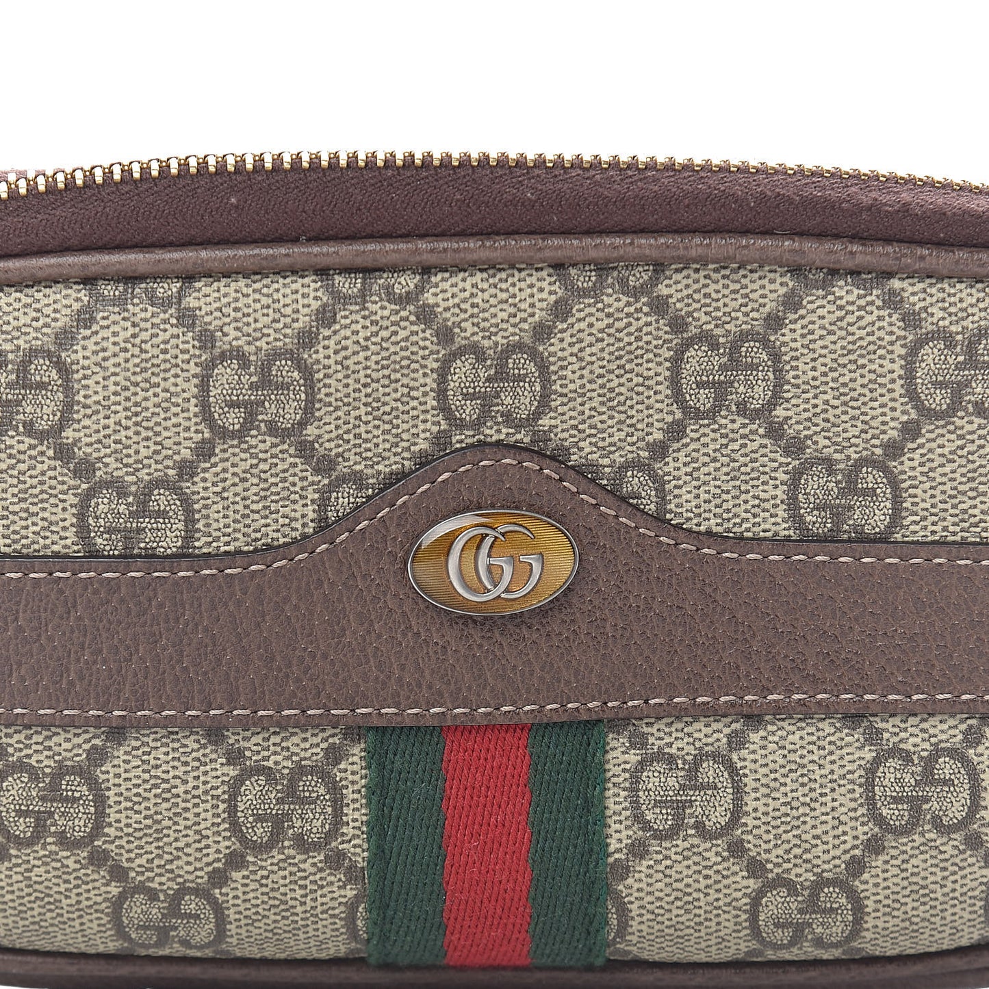 GG Supreme Monogram Ophidia Belted iPhone Case 95 38 Dark Brown
