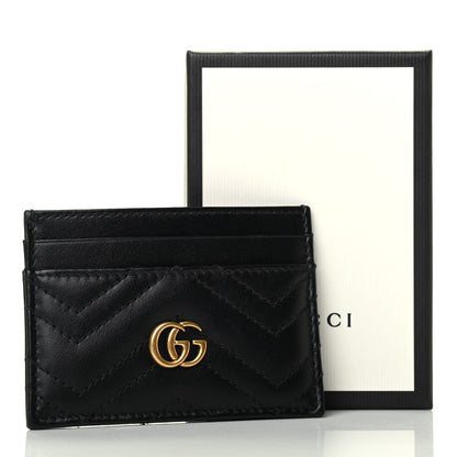 Gucci Calfskin Matelasse GG Marmont Card Holder Black 7 of 7