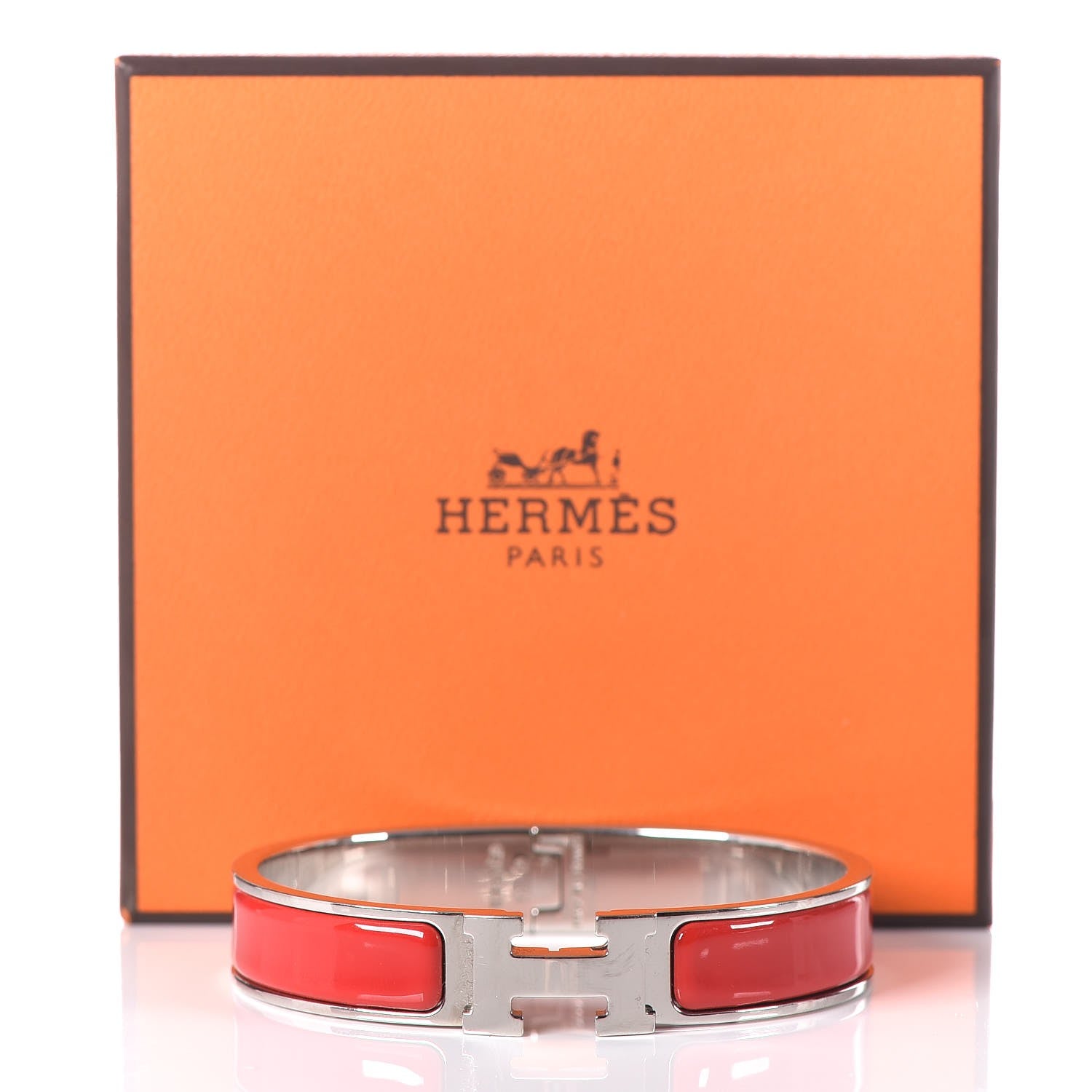 Hermes Enamel Narrow Clic Clac H Bracelet GM Red 6 of 6