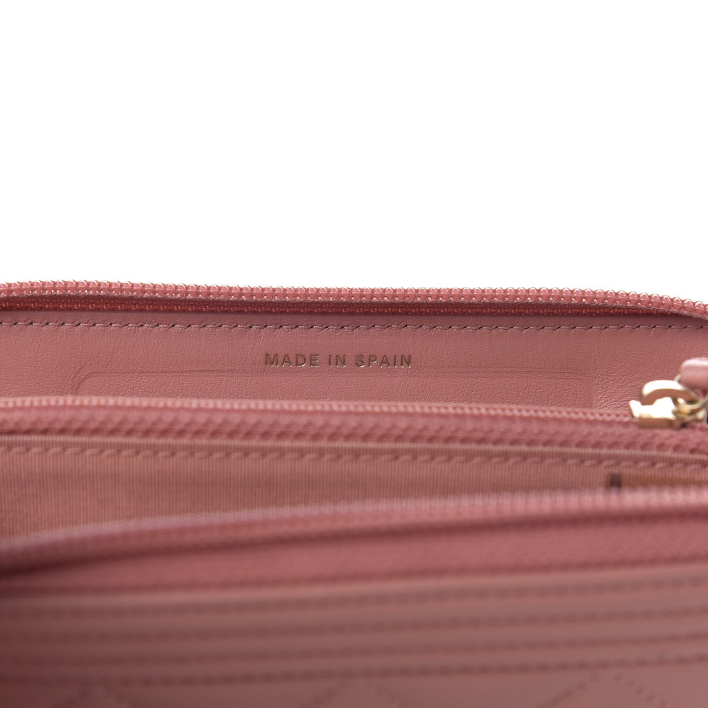Caviar Quilted Boy Small Zip Around Wallet Pink