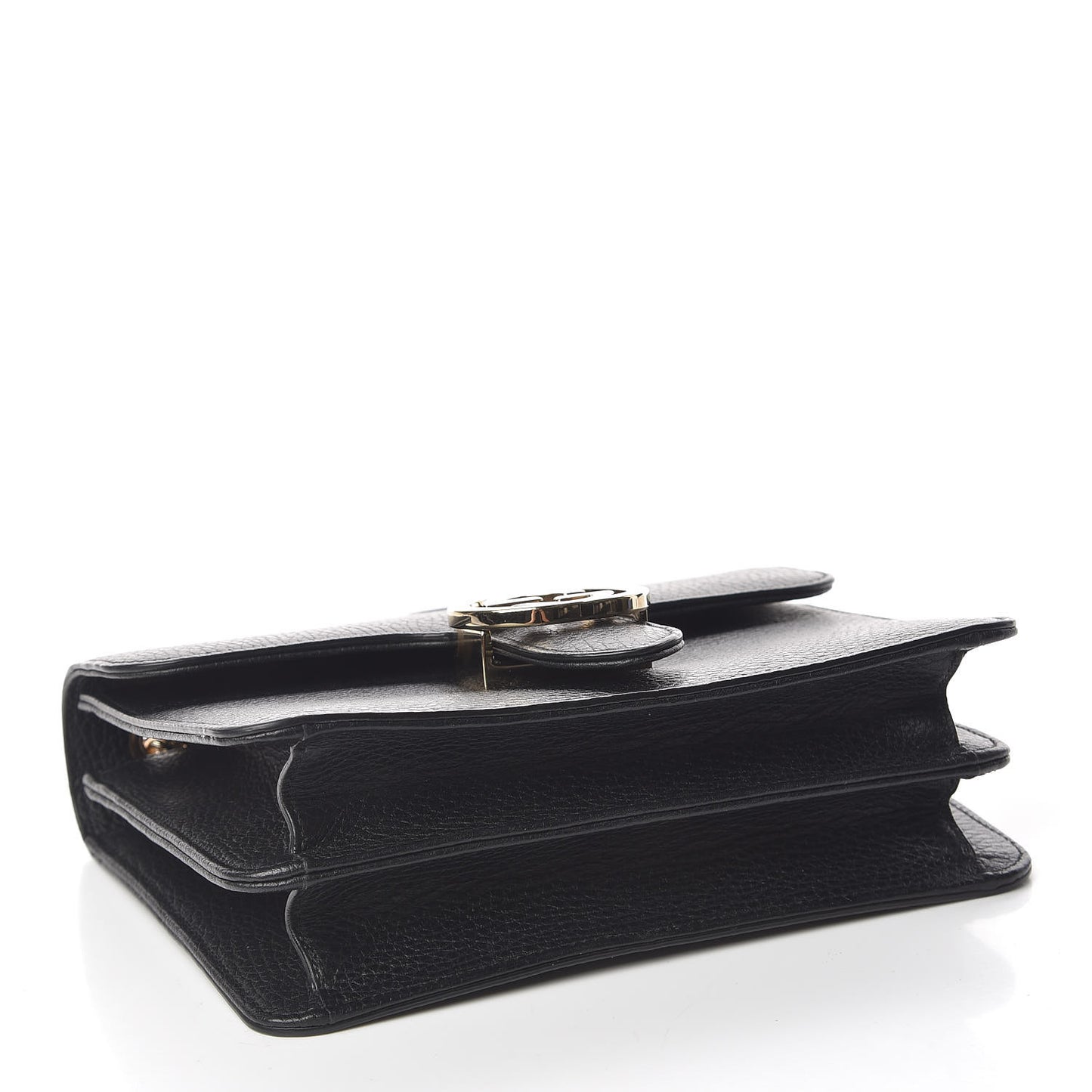 Dollar Calfskin Small Interlocking G Shoulder Bag Black