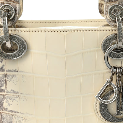 Christian Dior Niloticus Crocodile Himalaya Crystal Mini Lady Dior White 7 of 9