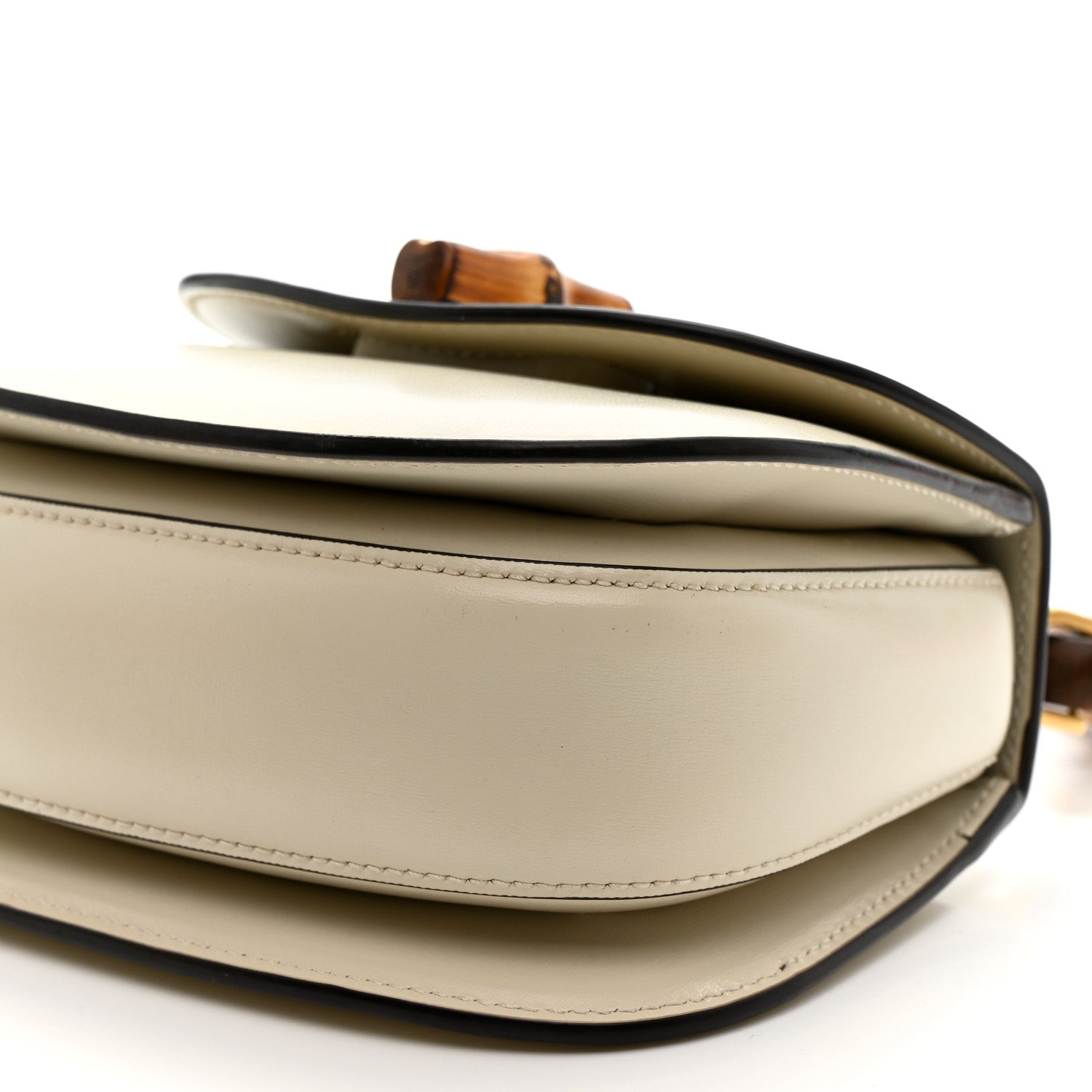 Gucci Boarded Dyana Lux Calfskin Web Mini Bamboo 1947 Top Handle Bag  Mystic White 10 of 13