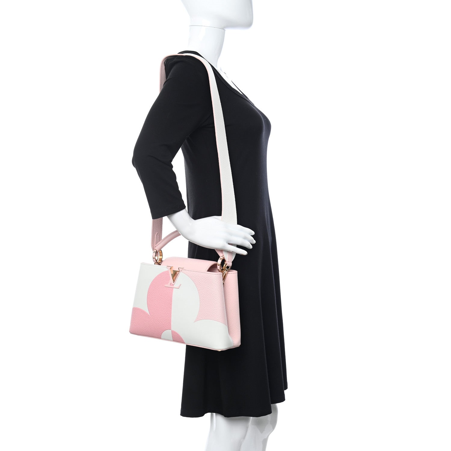 Louis Vuitton Taurillon Monogram Flower Capucines BB Pink Creme 2 of 9