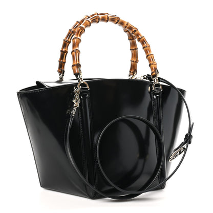 Gucci Spice Lux Nappa Bamboo Basket Bag Black 3 of 9