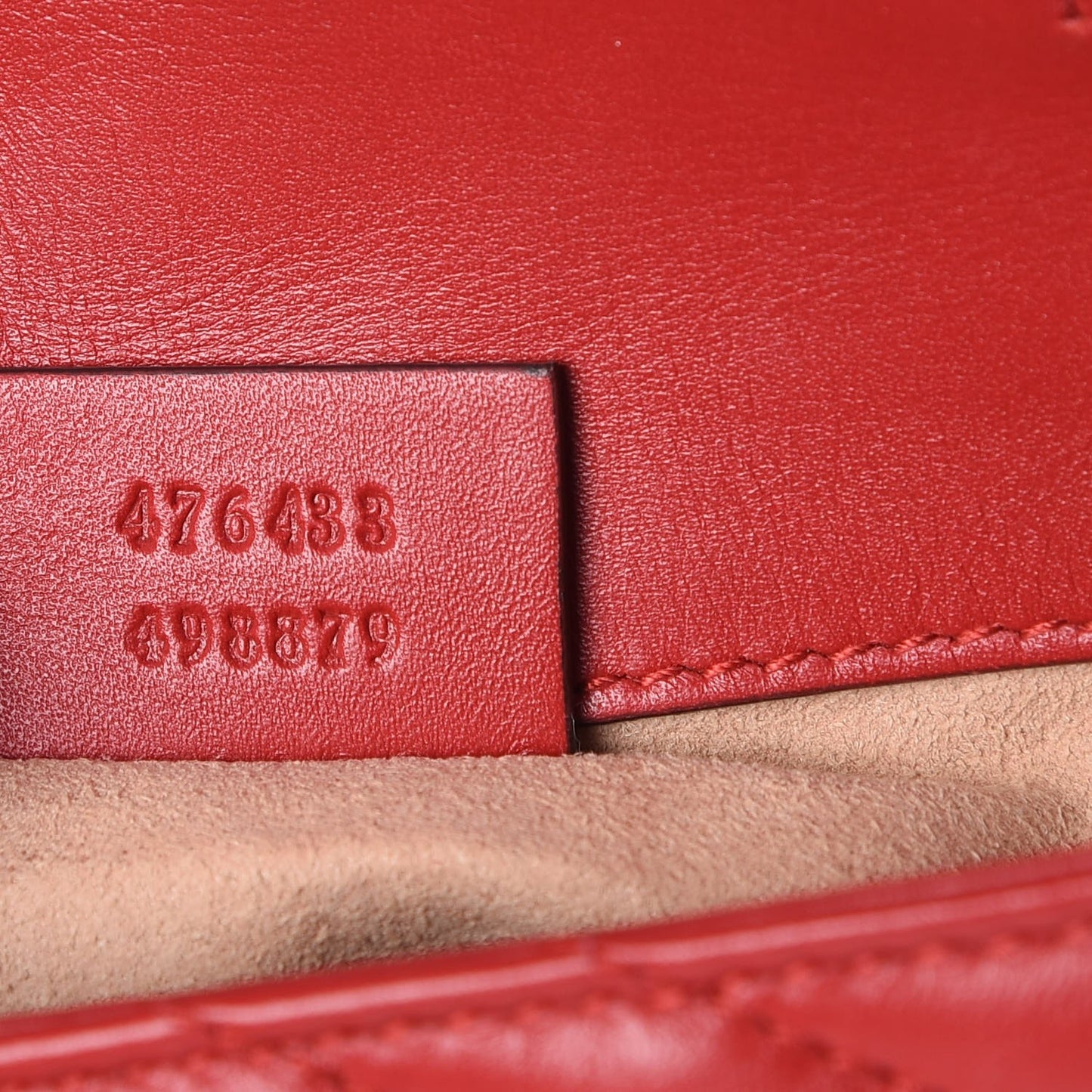 Calfskin Matelasse Super Mini GG Marmont Shoulder Bag Hibiscus Red