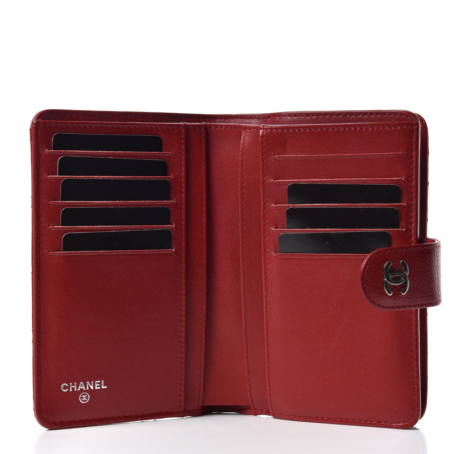 Caviar Quilted CC French Wallet Red