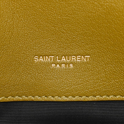 Saint Laurent Sheepskin Matelasse Chevron Monogram Medium College Bag Olive 7 of 10