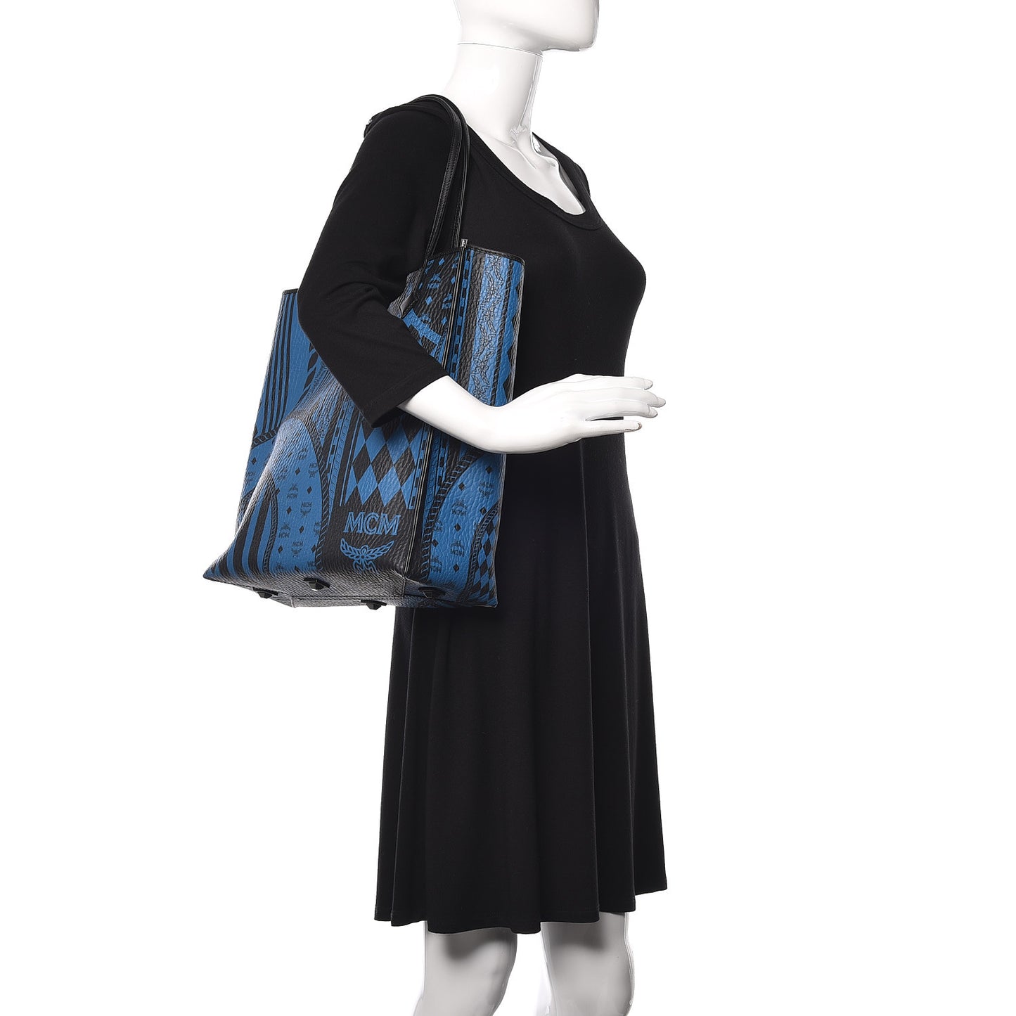Visetos Baroque Print Kira North South Shopper Tote Blue