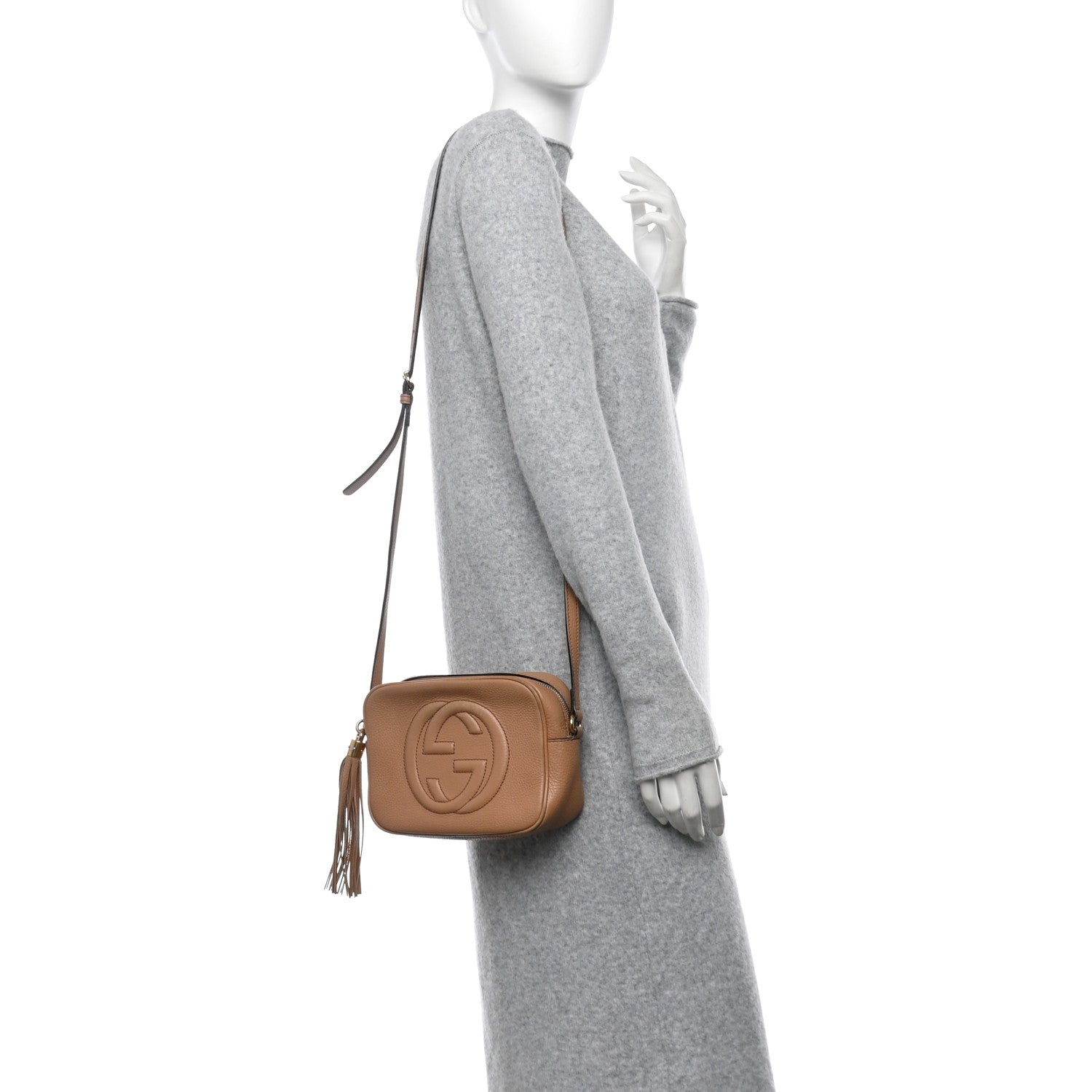 Gucci Pebbled Calfskin Small Soho Disco Bag Camelia 2 of 16