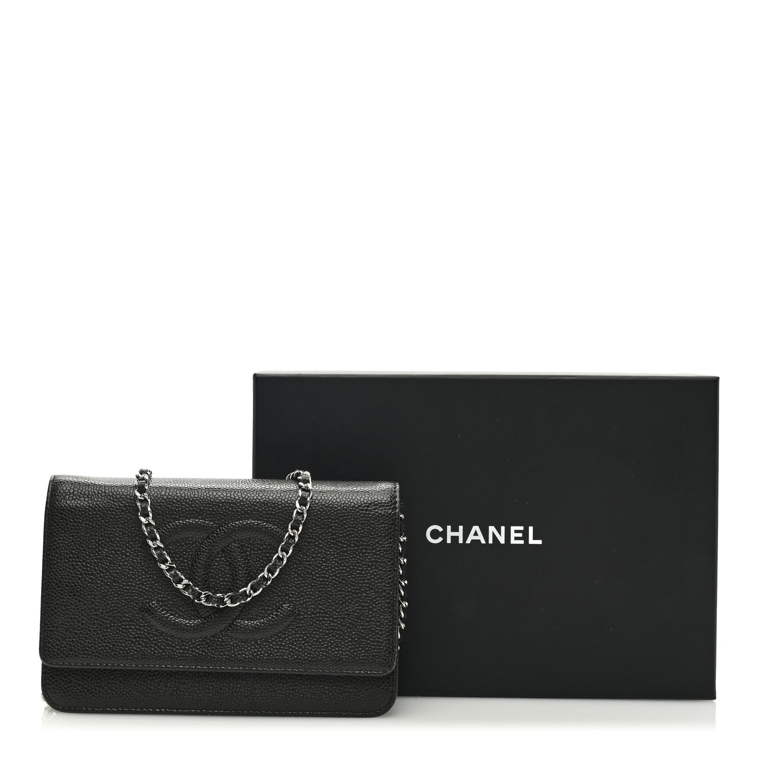 Chanel Caviar Timeless CC Wallet on Chain WOC Grey 11 of 11