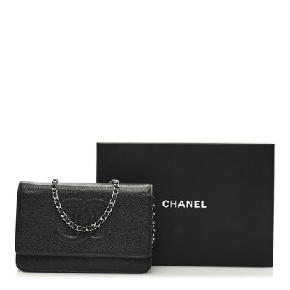 Chanel Caviar Timeless CC Wallet on Chain WOC Grey 11 of 11