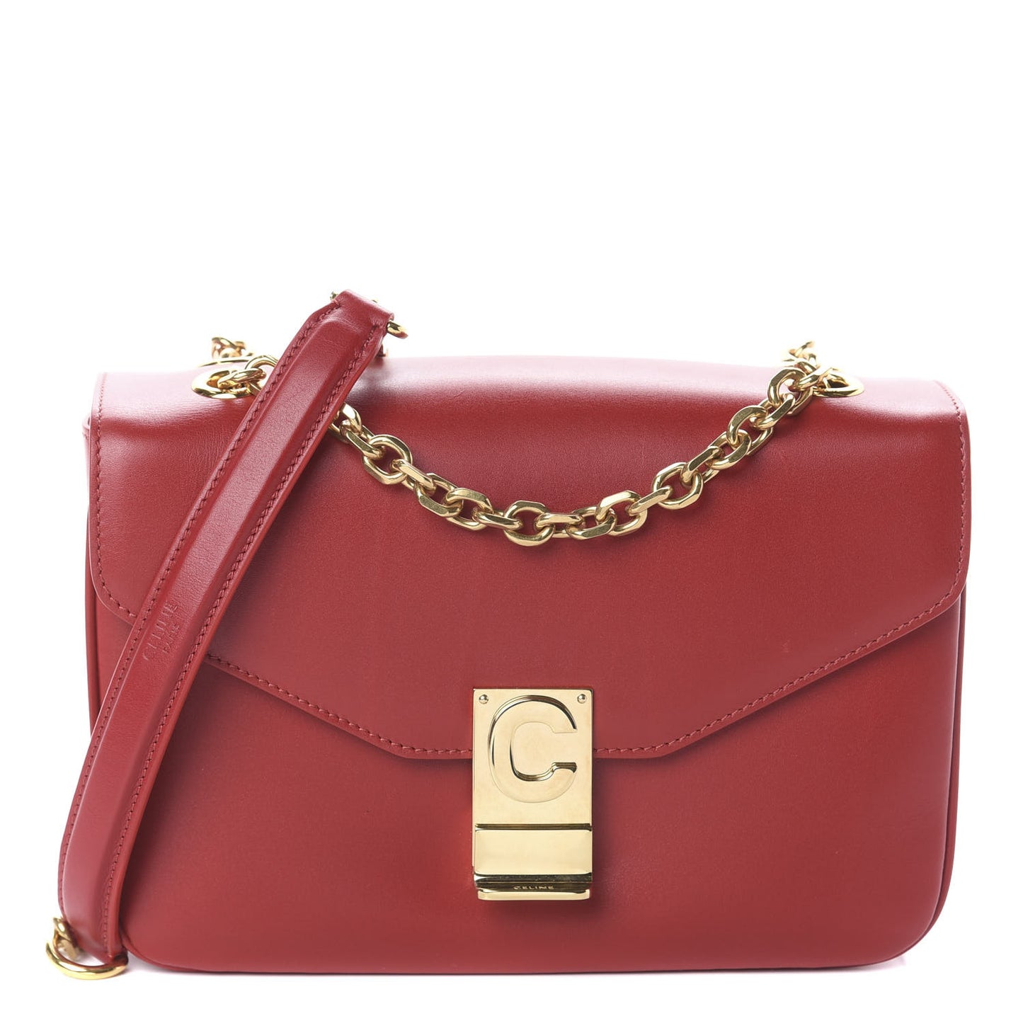 Shiny Calfskin Medium C Bag Red