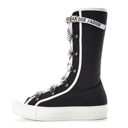 Christian Dior Canvas Walk'n Dior Sneakers Boots 36.5 Black White 1 of 8