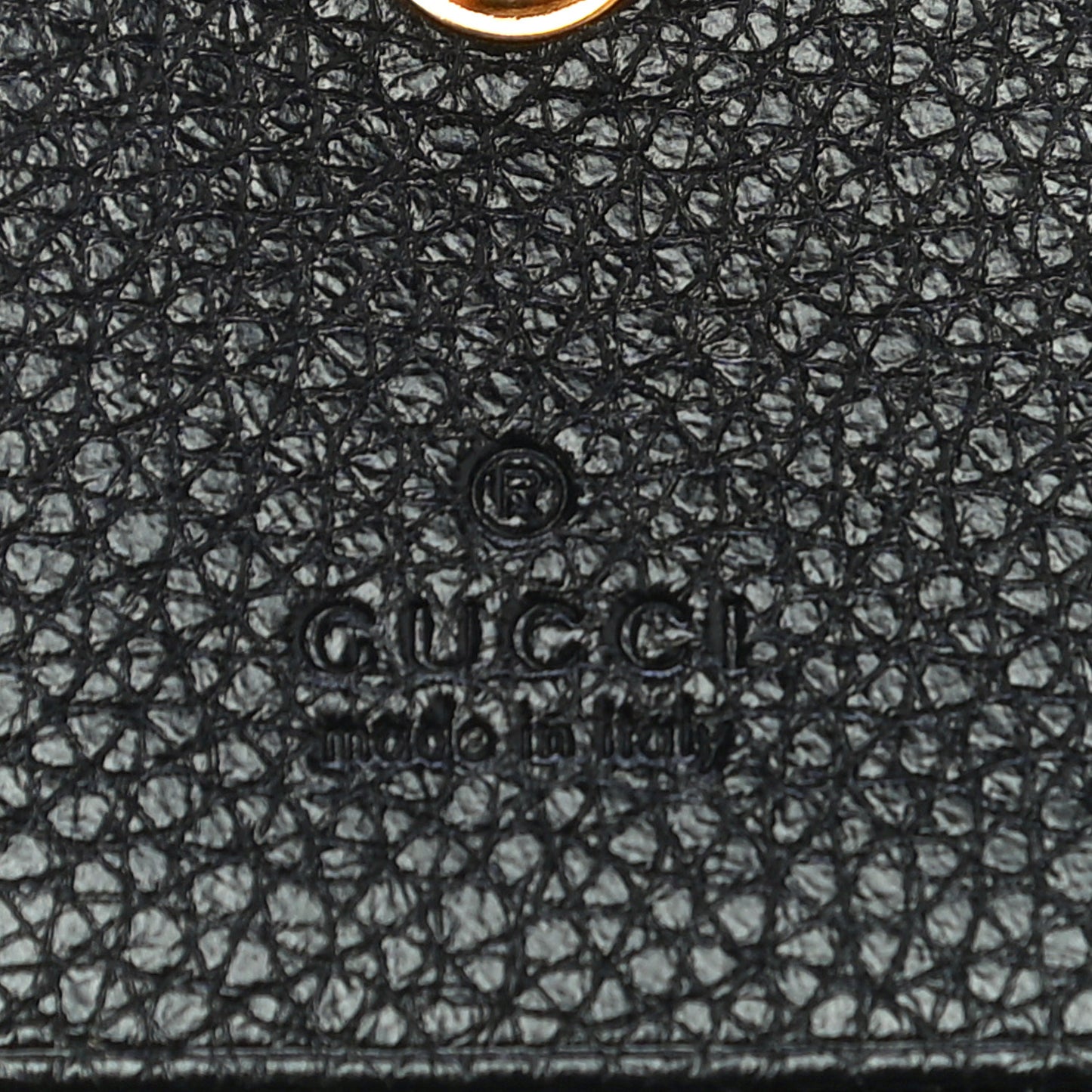 Grainy Calfskin Zumi Chain Card Case Wallet Black