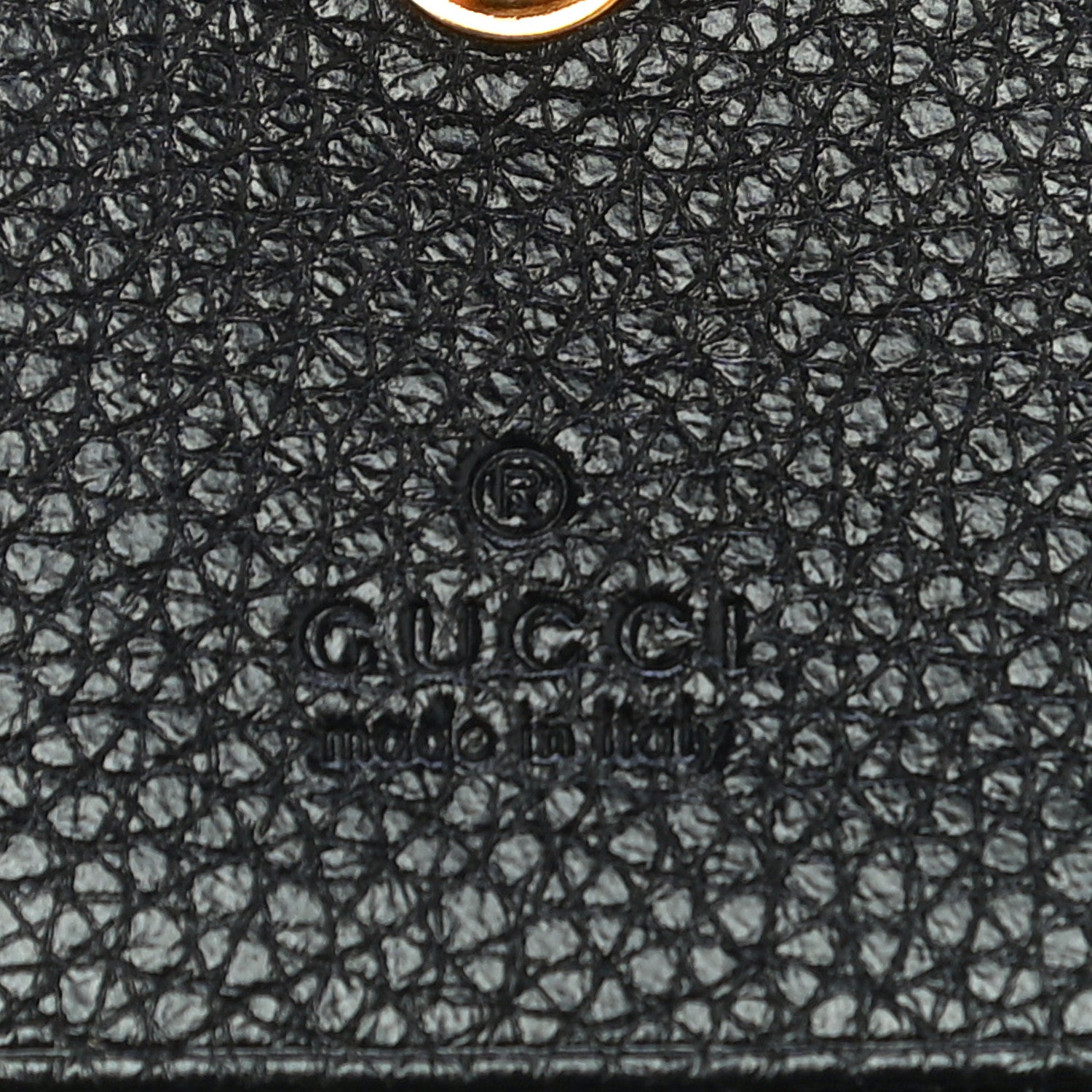 Gucci Grainy Calfskin Zumi Chain Card Case Wallet Black 5 of 8