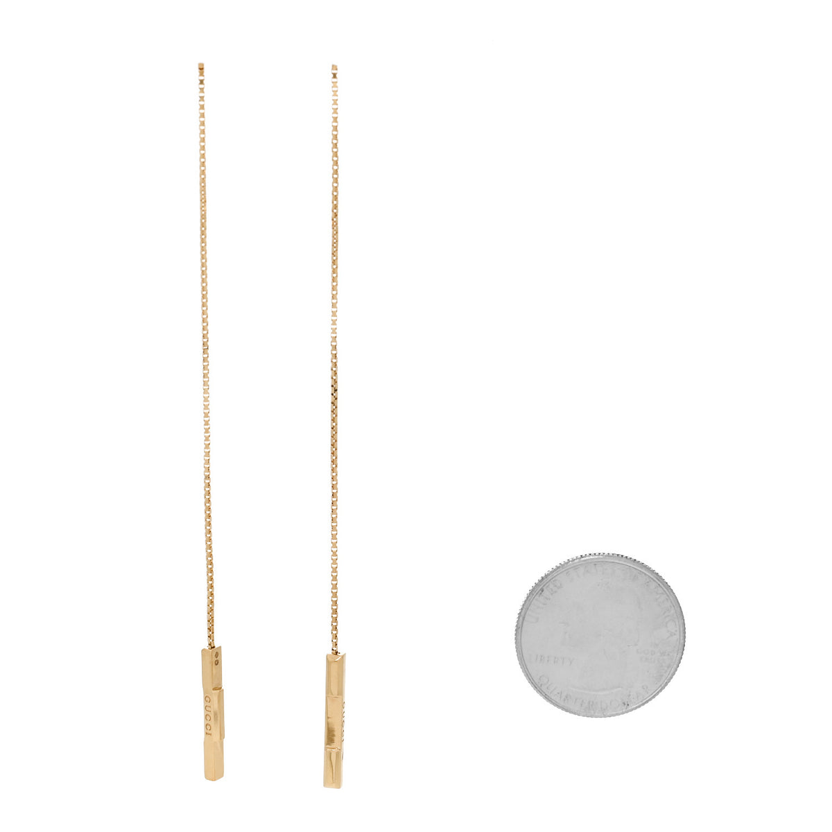 18K Yellow Gold Link to Love Chain Earrings