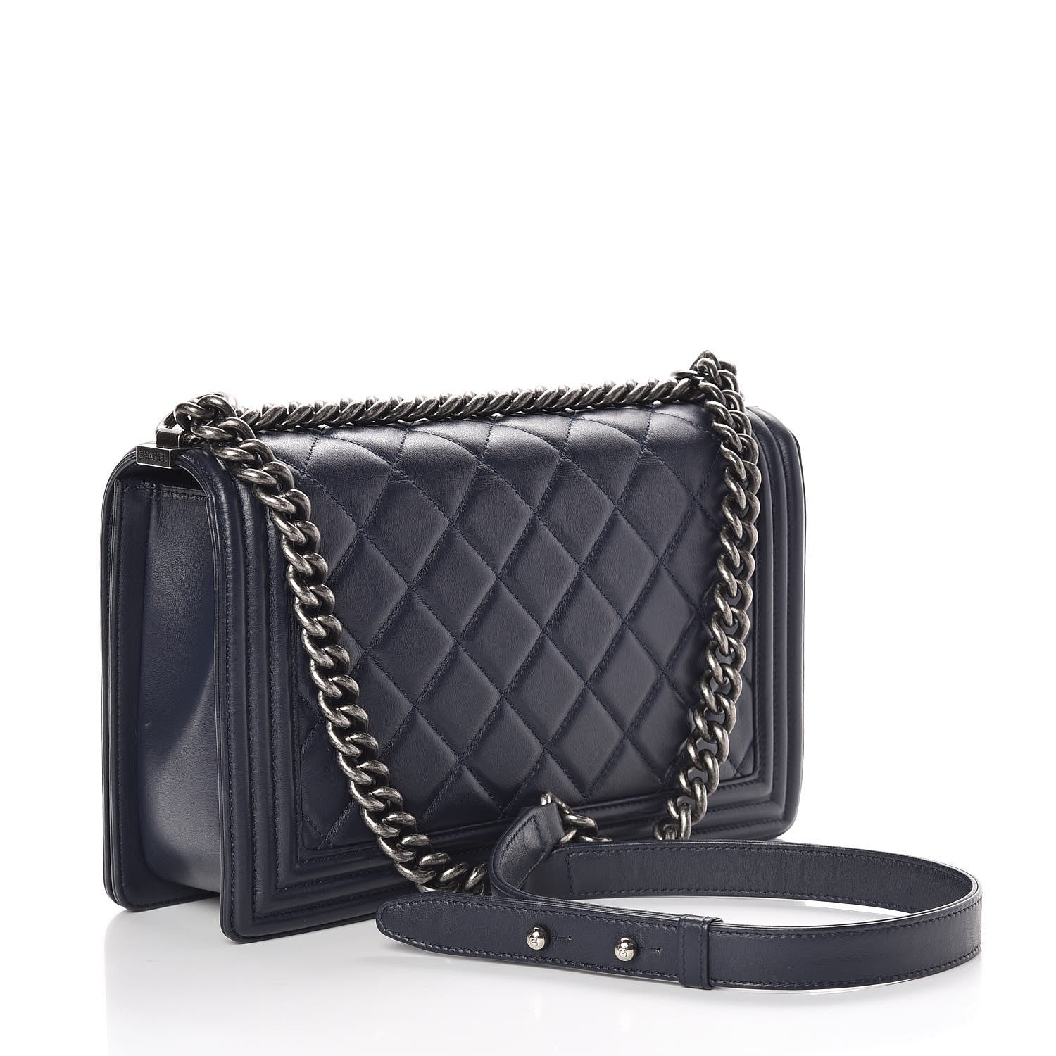 Chanel Lambskin Quilted New Medium Boy Flap Navy 5 of 26