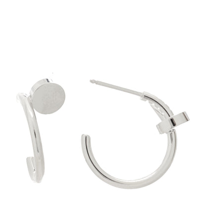 Cartier 18K White Gold Juste Un Clou Hoop Earrings 1 of 6