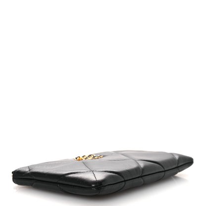 Chanel Shiny Goatskin Quilted Small Chanel 19 Pouch Black 4 of 8