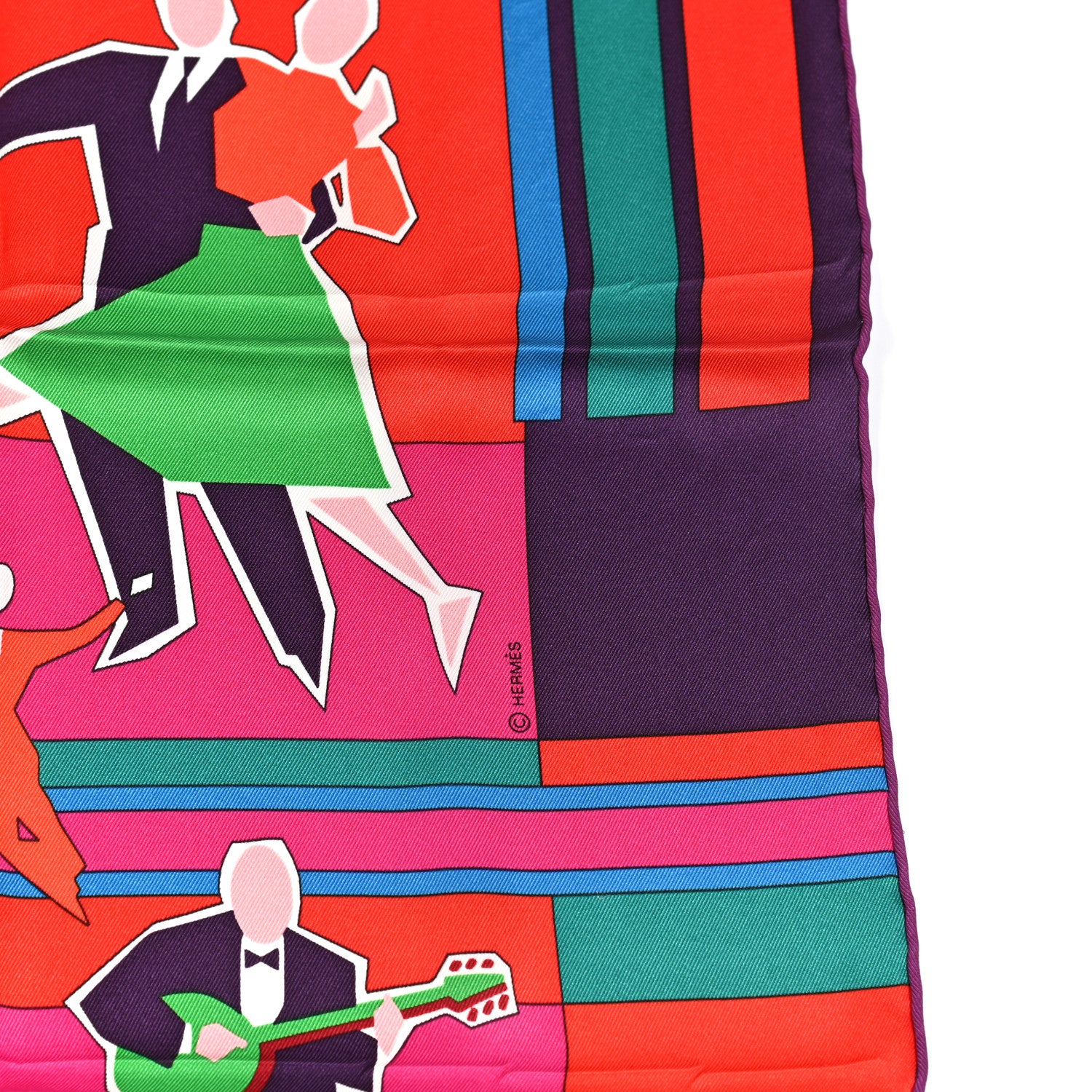 Hermes Silk Original Trocadero Jazz Band Scarf 70 3 of 6