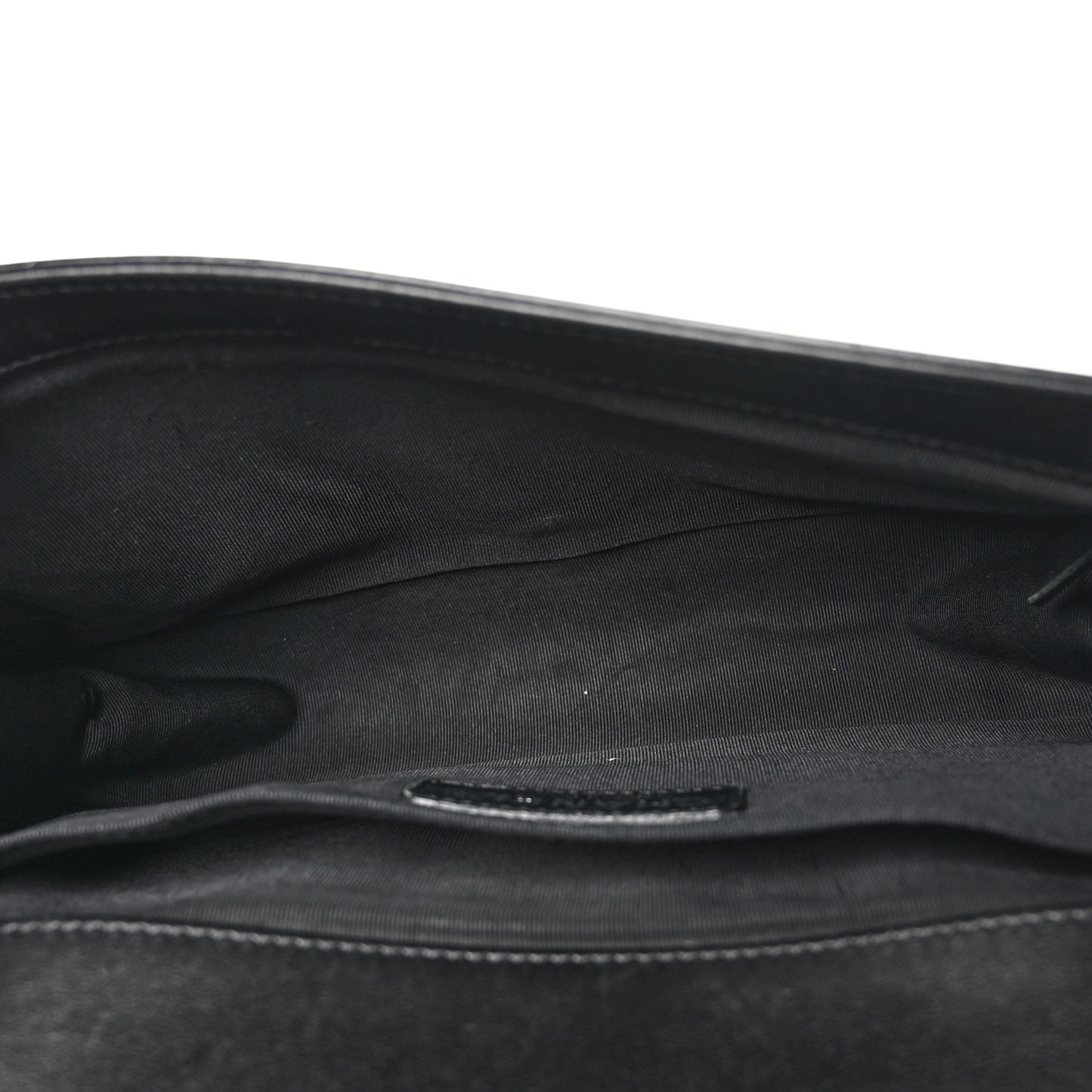 Patent Calfskin Quilted Medium Plexiglass Boy Flap Black