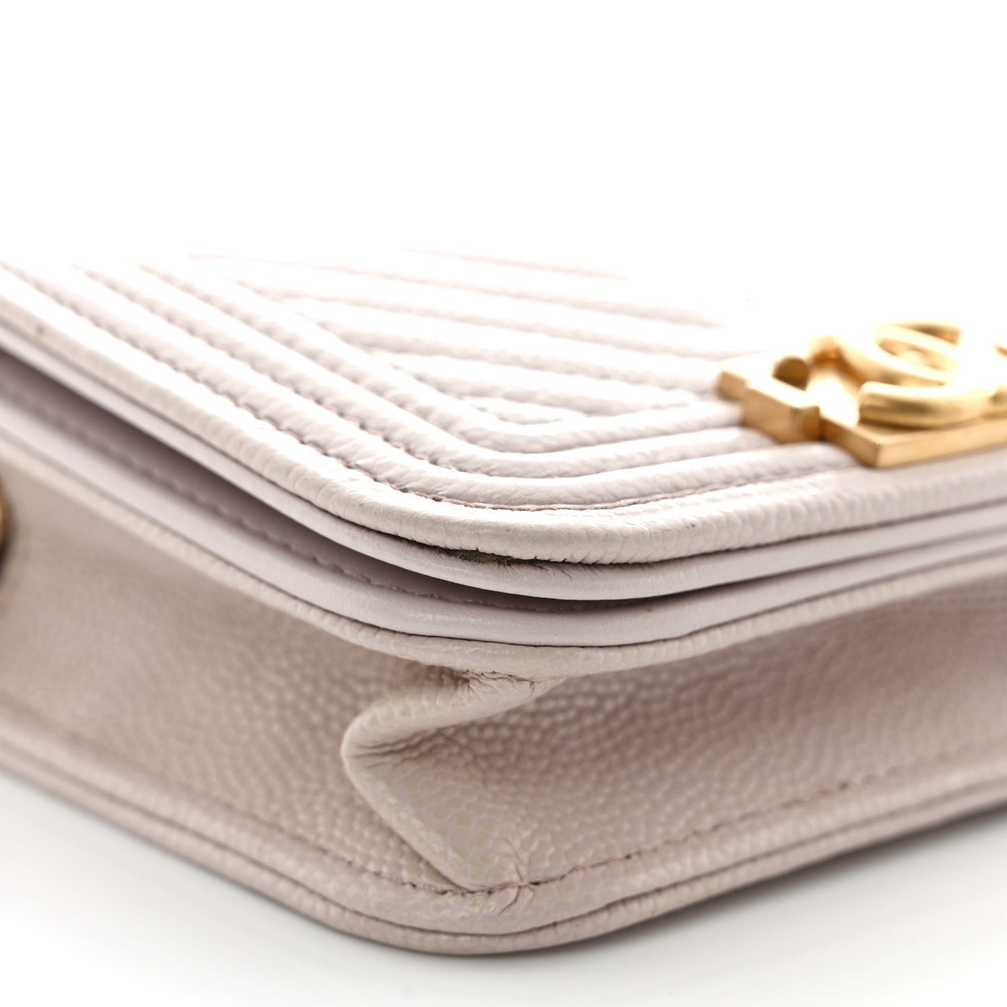 Caviar Chevron Quilted Boy Flap Waist Belt Bag Light Purple