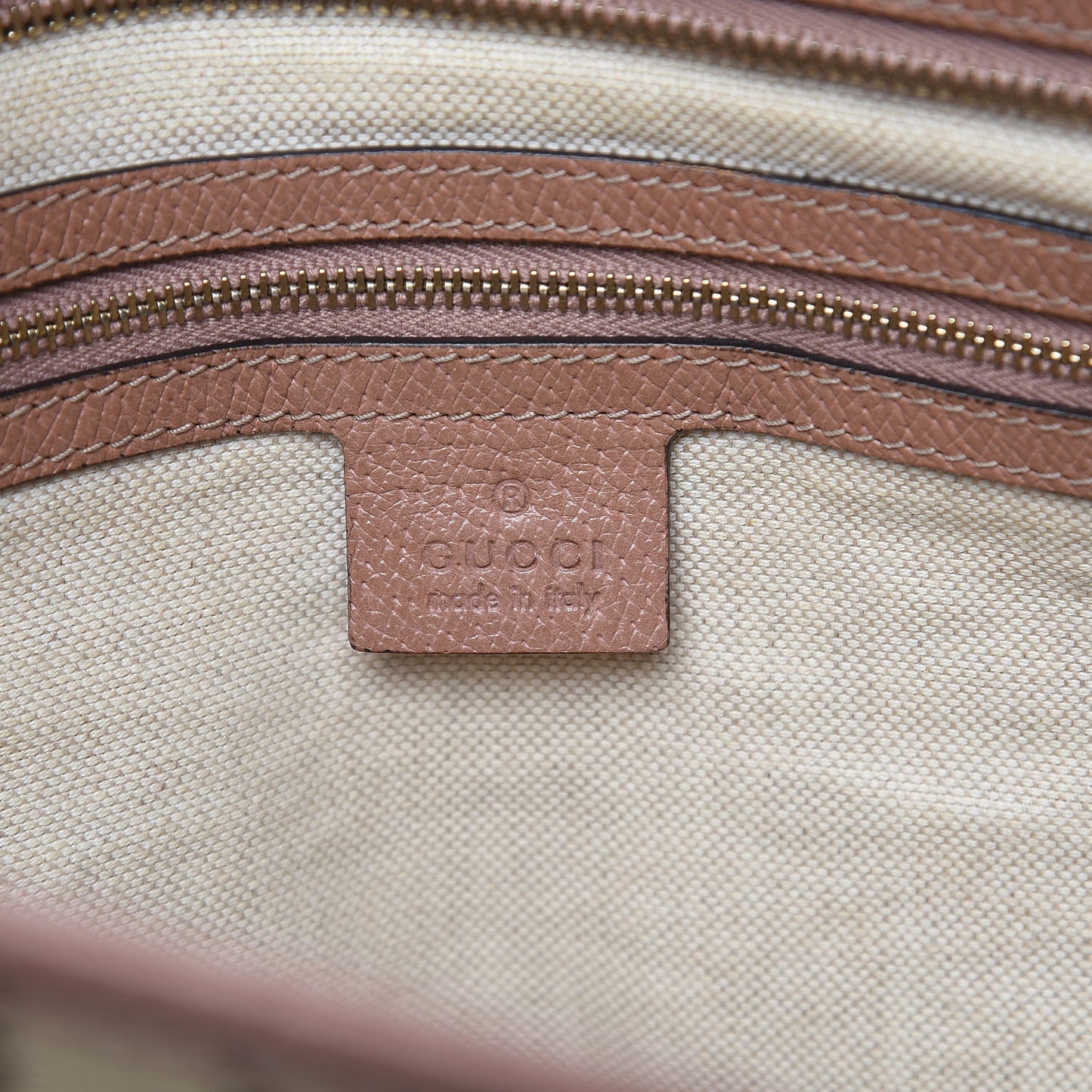 Monogram Medium Bree Zippered Tote Beige Dark Cipria