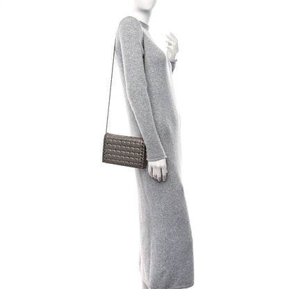 Chanel Lambskin Chocolate Bar Piercing CC Studded Small Chain Flap Bag Grey 2 of 16