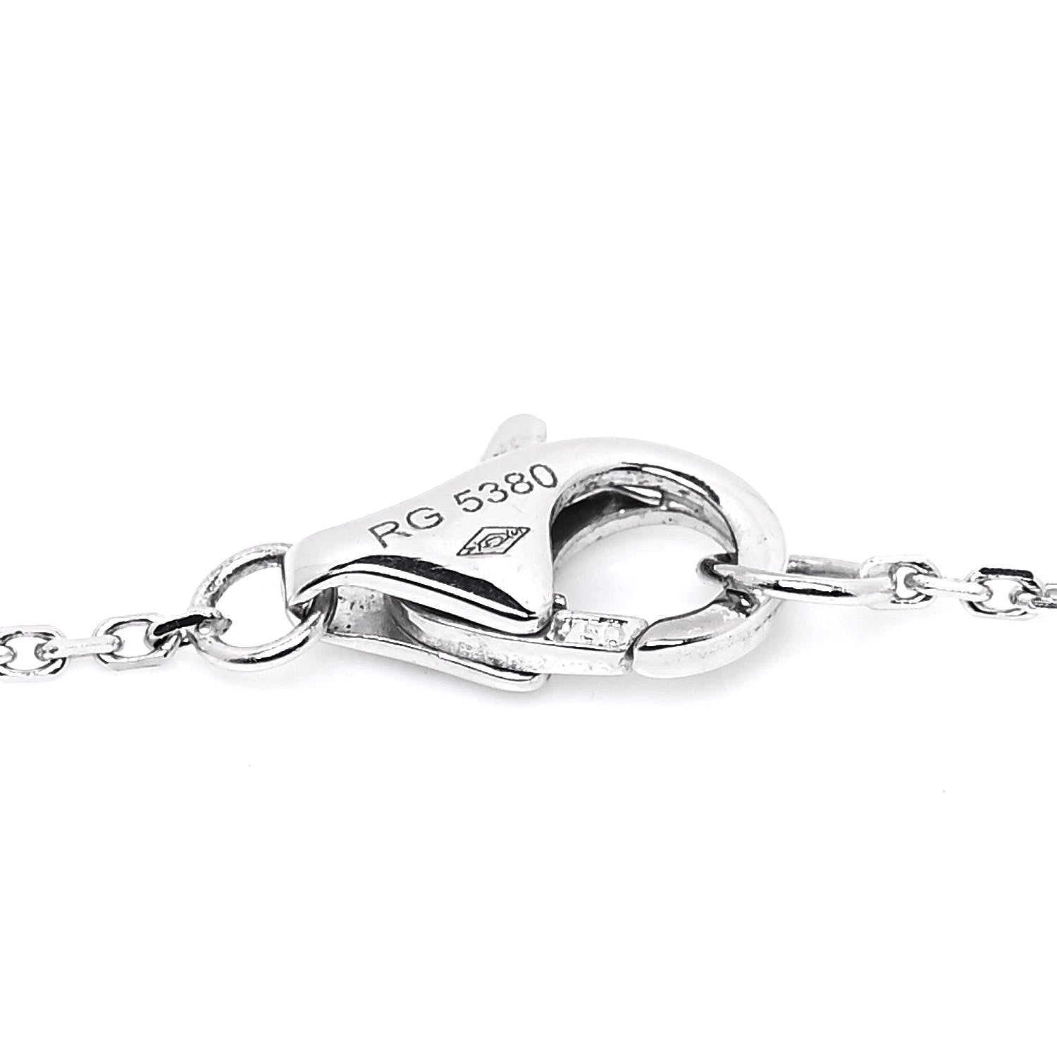 Cartier 18K White Gold Palladium Black Ceramic Diamond Trinity Pendant Necklace 3 of 5