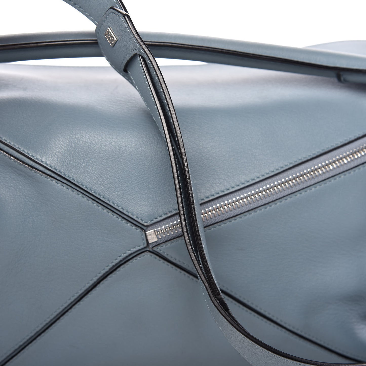 Calfskin Medium Puzzle Bag Stone Blue