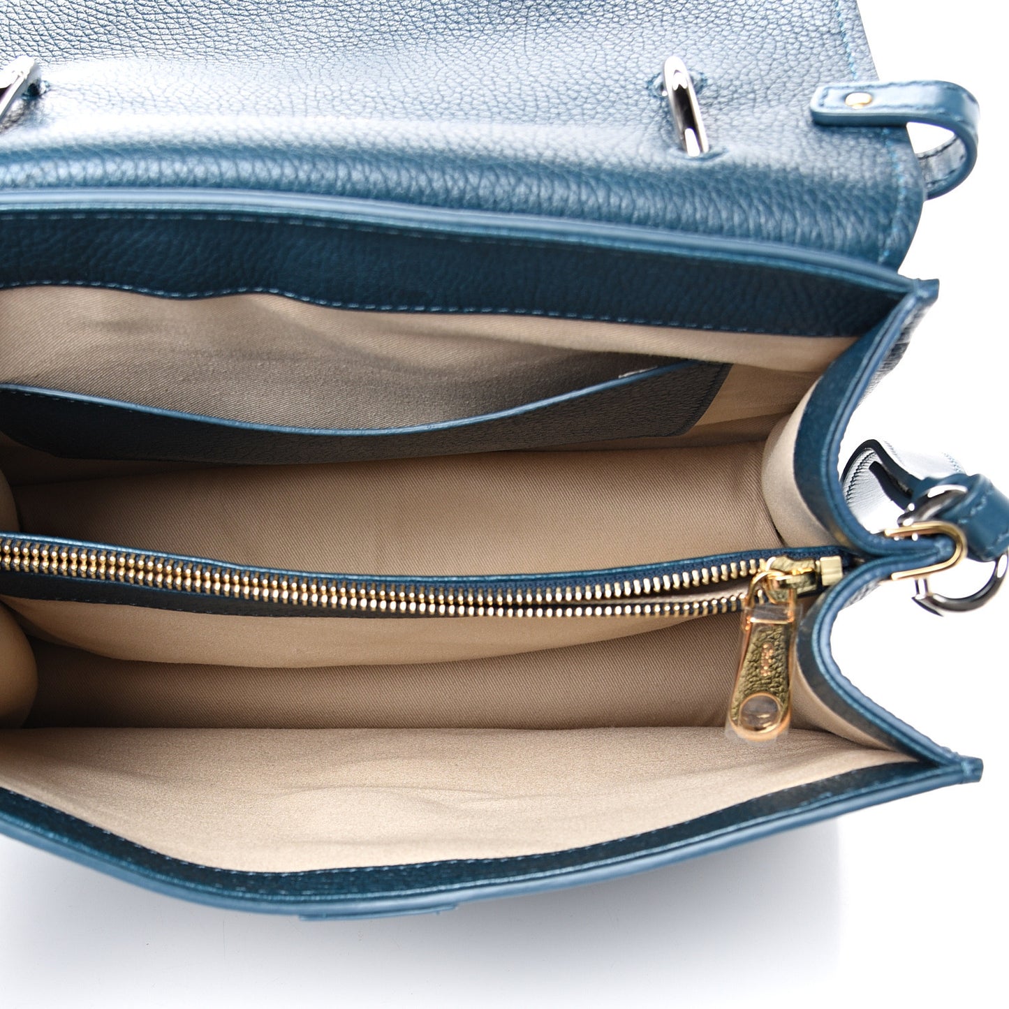 Grained Calfskin Medium Aby Day Shoulder Bag Navy Ink