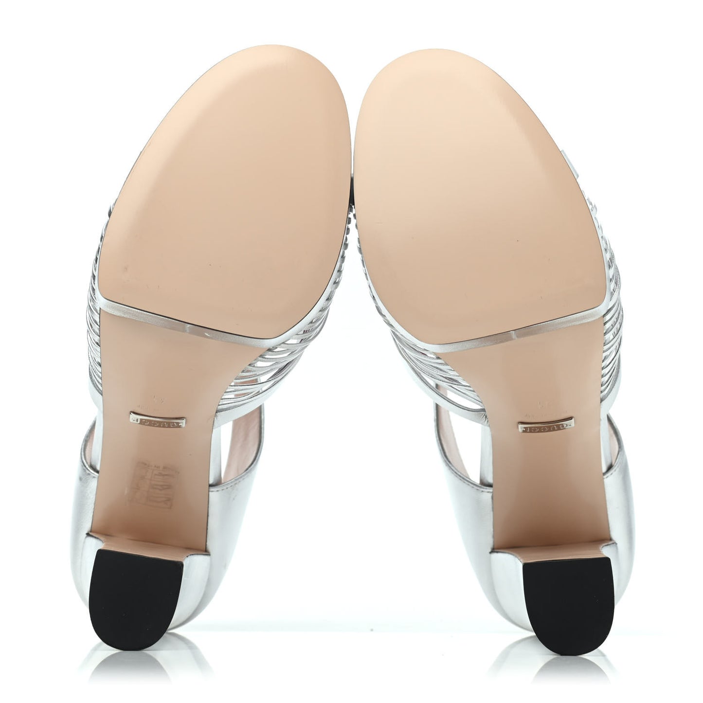 Metallic Nappa Crawford Knotted Strap Platform 41 Silver