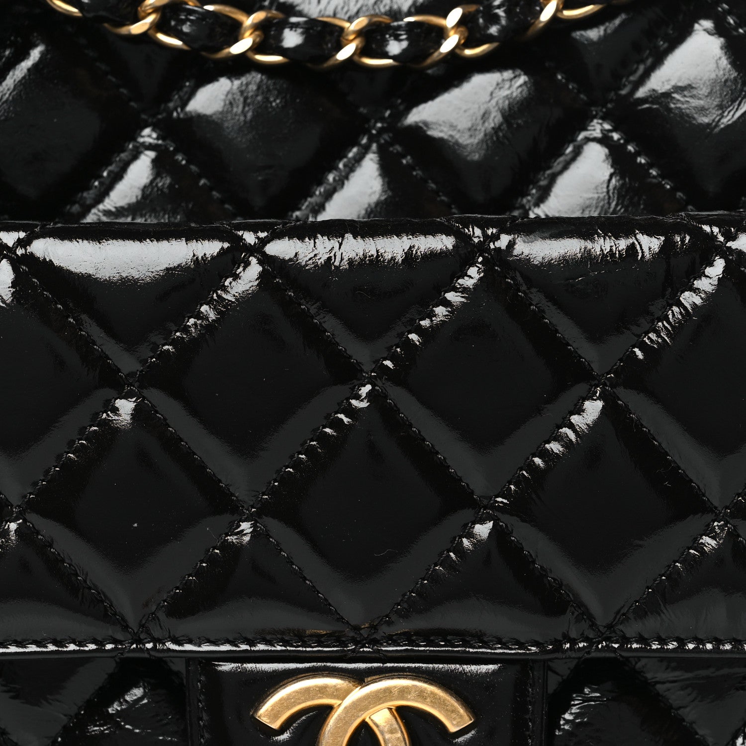 Chanel Shiny Crumpled Calfskin Quilted Wavy CC Hobo Black 8 of 10