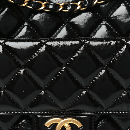 Chanel Shiny Crumpled Calfskin Quilted Wavy CC Hobo Black 8 of 10