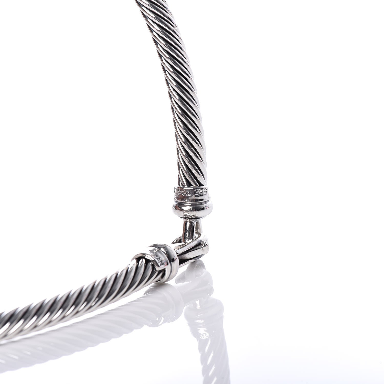 David Yurman Sterling Silver 14K Yellow Gold 5mm Cable Choker Necklace 5 of 6