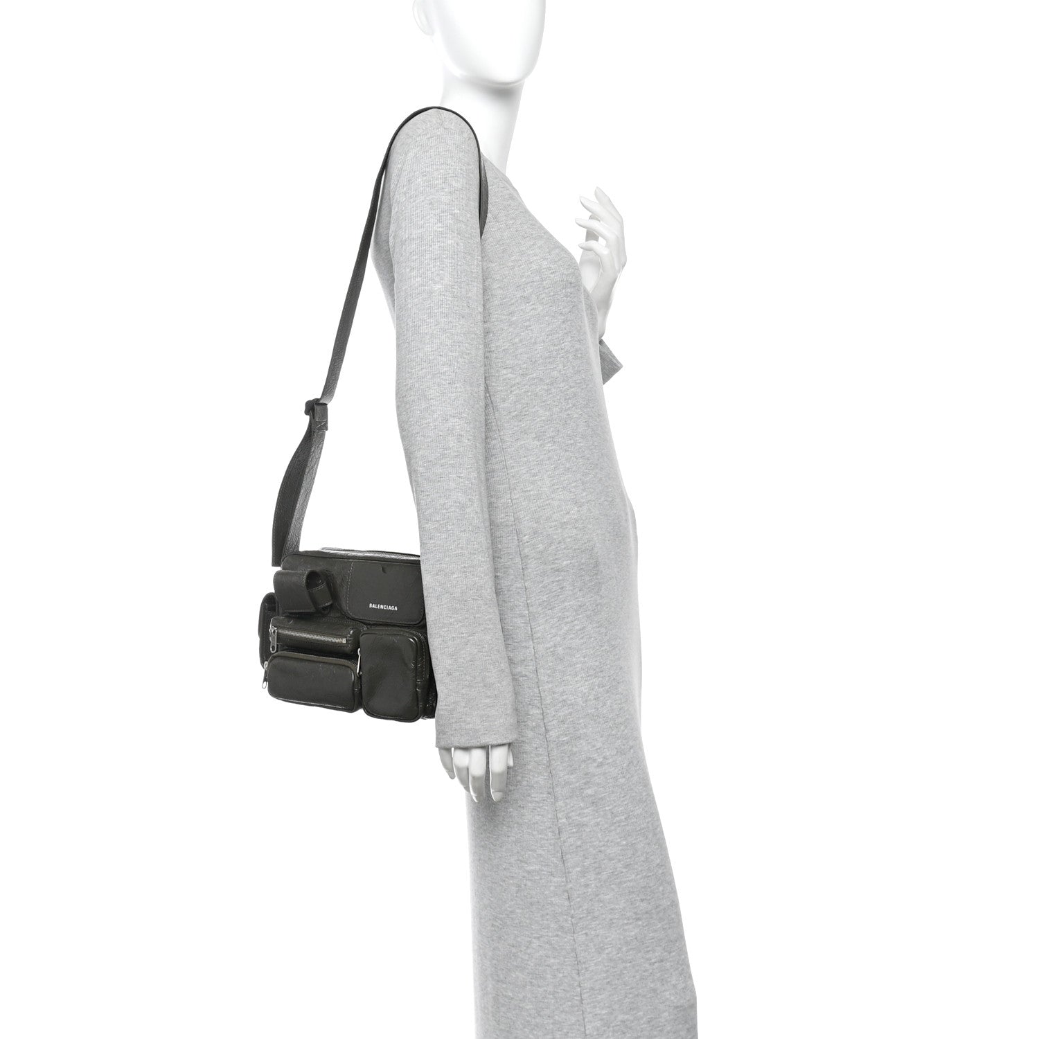 Balenciaga Agneau Arena Superbusy Camera Bag Khaki 2 of 10