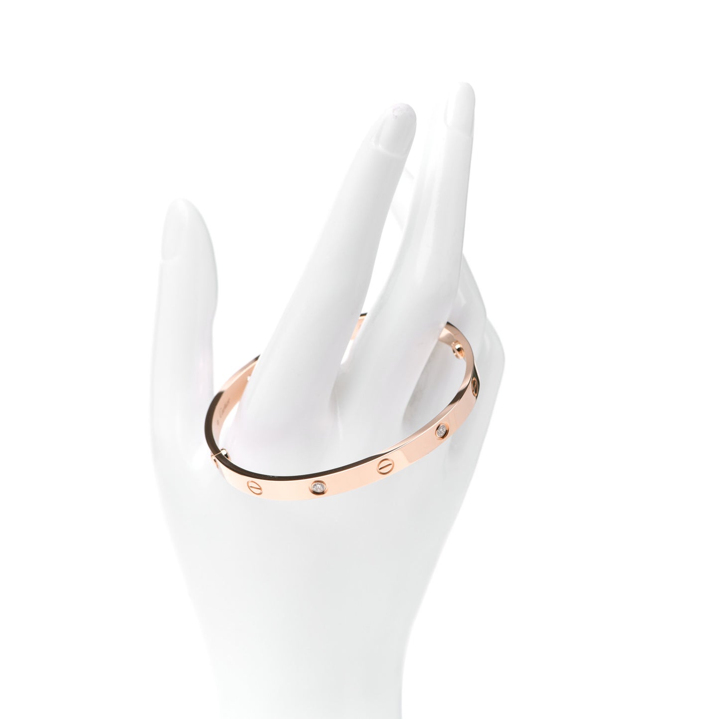 18K Pink Gold 4 Diamond LOVE Bracelet 19