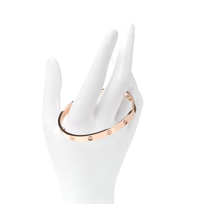 Cartier 18K Pink Gold 4 Diamond LOVE Bracelet 19 2 of 8