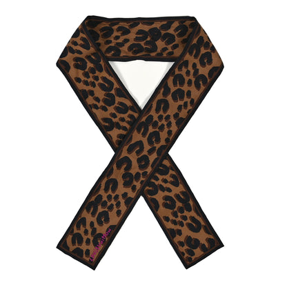 Louis Vuitton Silk Leopard Bandeau Scarf Marron 1 of 3