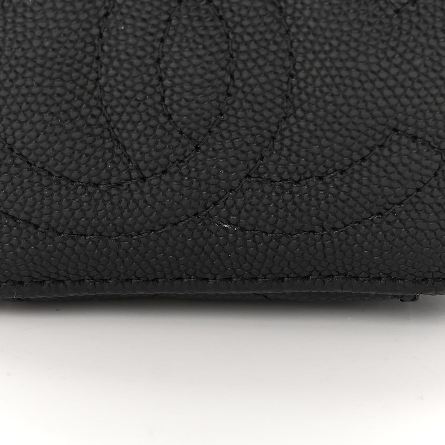 Caviar Quilted Mini Vanity Case With Chain Black