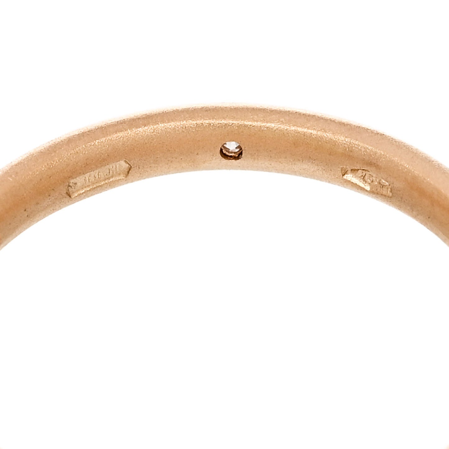 18K Rose Gold Diamond Lucciole Band Ring 53 6.25