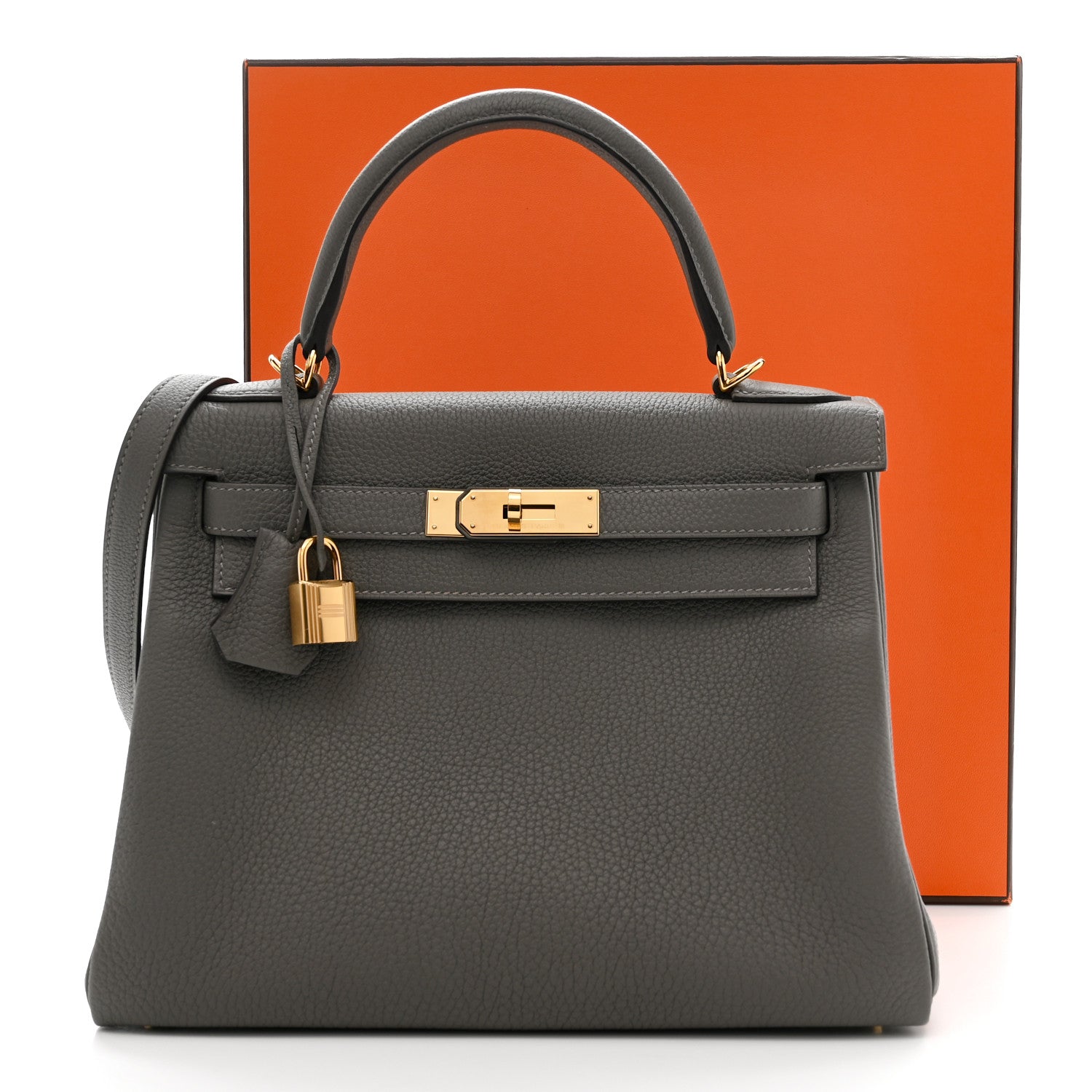 Hermes Togo Kelly Retourne 28 Gris Meyer 11 of 11