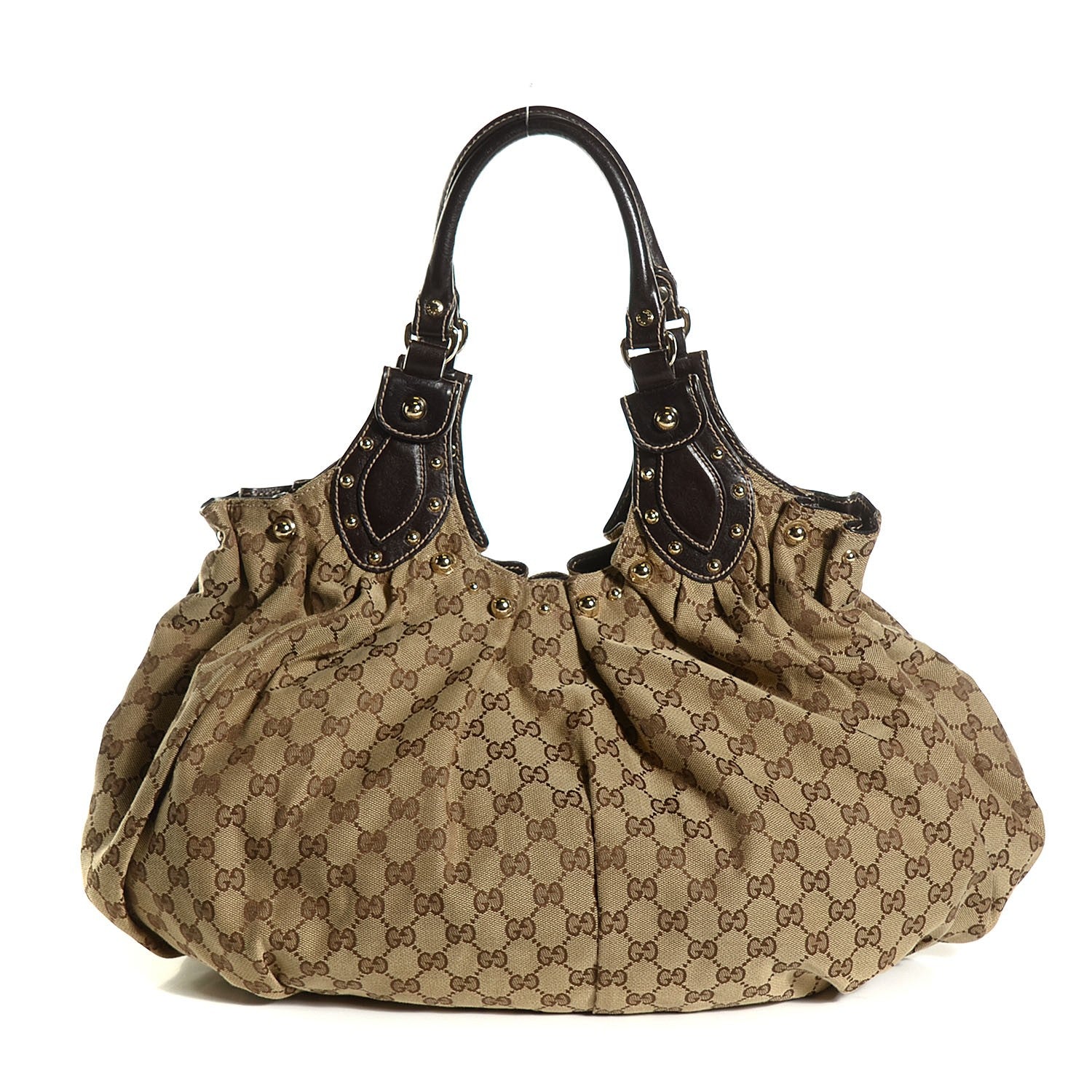 Gucci Monogram Studded Pelham Tote Dark Brown 1 of 9